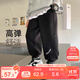 左西男童褲子兒童衛(wèi)褲春秋款2025新款男孩韓版休閑長褲運動褲 黑色150