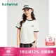 熱風(fēng)（Hotwind）短袖t恤女夏季新款女士撞色插肩撞色休閑舒適透氣上衣 03米色 M