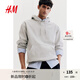 H&M男裝女裝衛(wèi)衣秋季加絨內(nèi)搭寬松運動情侶美式戶外連帽衫0970819 混淺灰色 L 175/108