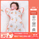 婧麒嬰兒睡袋春秋純棉睡衣寶寶防踢防驚跳被神器兒童抱被一體睡袋 背帶熊 M碼