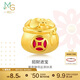 周生生 黃金轉運珠Charme文化祝福錢(qián)袋足金珠子不含繩91504C