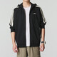 阿迪達斯秋季男裝戶外三條紋跑步連帽運動外套KA2577 黑 2XL