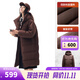 安踏（ANTA）四防速暖羽絨服| 女冬季中長(cháng)款保暖潮流寬版羽絨加厚外套面包棉服 茶褐色-3 M /女165