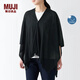 無(wú)印良品（MUJI）防紫外線(xiàn) 棉強捻 帶紐扣的披肩罩衫防曬夏季外搭純棉DDE60A4S 黑色
