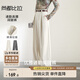 尚都比拉高腰顯瘦休閑褲女春秋氣質(zhì)高級感長(cháng)褲子寬松闊腿褲 杏白色 S 
