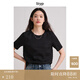旅途原品ltyp 進(jìn)口100%亞麻極簡(jiǎn)文藝小衫 休閑百搭短袖T恤女秋 經(jīng)典黑 M （建議拍大一碼）