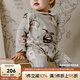 OAK FAMILY新生嬰兒連體衣早秋純棉百天寶寶衣服和尚服長袖滿月連身爬服 [春款]斜襟|絨球兔 90cm （推薦1~2歲）