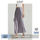 LILY2025夏新款100%醋酸氣質(zhì)垂感百搭通勤魚尾裙微光半身裙女 803淺紫 M