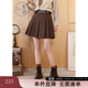 紫涵（ZIHAN）紫涵美拉德風(fēng)a字百褶短裙女2024年冬季新款高腰小個(gè)子短款半身裙 咖色 S