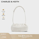 CHARLES&KEITH柔軟抽繩單肩斜挎包云朵包生日禮物CK2-20782594 Cream奶白色 S