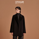 三只小山羊 【123短款】 秋冬雙面呢帶里襯100純羊絨女士大衣短外套 黑色  【帶里布】 S