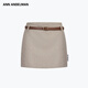ANN ANDELMAN【明星同款】官方直營(yíng)高腰a字半身裙女包臀修身配腰帶毛呢短裙子 杏色 XS