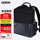 樂(lè )上（LEXON）雙肩包男商務(wù)14英寸筆記本電腦包休閑書(shū)包拼接情侶款黑/皮革藍