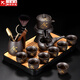 正揚紫砂石磨自動茶具套裝家用功夫茶杯懶人泡茶器旋轉(zhuǎn)出水貼花整套 紫砂自動(舍得)8杯+茶道長琴黑