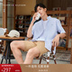 Tommy Hilfiger【簡(jiǎn)約純色】夏季男純棉商務(wù)休閑中性簡(jiǎn)約短袖襯衫外套