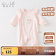 戴維貝拉（DAVE＆BELLA）嬰兒連體衣新生兒衣服0-3個月女寶寶爬服哈衣幼兒外出服秋裝新款 灰粉色【現(xiàn)貨】 73cm （建議身高66-73cm）