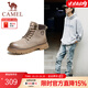 駱駝（CAMEL）王俊凱同款馬丁靴男戶(hù)外復古情侶大黃靴王者凱甲系列登山工裝鞋子 G13W136121 流沙色/咖啡 41