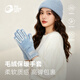 GOLOVEJOY高樂(lè )捷保暖手套女毛絨冬季通勤防寒加厚可愛(ài)露兩指可觸屏手套 藍