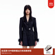 RE'VAN2023冬芮范冬季新品設(shè)計(jì)師款高級(jí)感鴕鳥毛連衣裙RN91101138 黑色 S 36