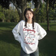 哈魯?shù)习咨∝堄』ㄩL(zhǎng)袖t恤女2025秋季休設(shè)計(jì)感休閑通勤打底衫學(xué)生上衣 白色 （螺紋袖口） L （90-105斤）