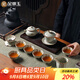 金鑲玉功夫茶具套裝 仿宋汝窯陶瓷開(kāi)片貼金送禮盒商務(wù)汝窯 柏韻匠心