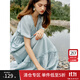 范思藍(lán)恩茶歇法式氣質(zhì)連衣裙女夏季2024新款田園風(fēng)度假長裙12506 薄荷綠 XS