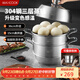 美廚（maxcook）蒸鍋全304不銹鋼36cm三層蒸鍋感溫復底湯鍋 燃氣電磁爐通用MCZ774
