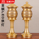 香爐純黃銅家用佛前供燈長(cháng)明燈景泰藍供盤(pán)供水杯供具套裝佛具用品 14英寸電供燈1對【高36cm】