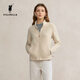 POLOWALK搖粒絨外套女式外套2025秋季新品簡(jiǎn)系立領(lǐng)修身顯瘦加絨女裝 米白 XL