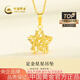 中國黃金（CHINA GOLD）黃金項鏈女士999足金鏤空星星吊墜七夕情人節(jié)禮物送女友老婆 足金吊墜約1.2g*贈銀鏈