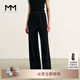 麥檬爆款糯米褲M(mǎn)M秋冬神褲經(jīng)典版型垂感顯瘦直筒闊腿針織休閑褲 面膜褲-薄夏款-黑色5G4951842 S