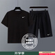 耐克（NIKE）運動(dòng)套裝男 25夏季新款健身訓練快干透氣短袖T恤 梭織短褲兩件套 DV9840-010+DV9858-010/2件套 XL(180)