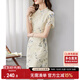 尚都比拉新中式立領(lǐng)盤扣旗袍改良版花瓣袖雪紡碎花連衣裙夏季 杏底花色 M 