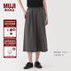 無(wú)印良品（MUJI）女式 易干彈力泡泡紗輕便七分褲 褲子女款25年夏季女裝BE1VSA5S 深灰色 L （165/70A）