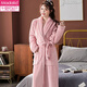 莫代爾女士法蘭絨睡袍2025秋冬季新款加厚加長(cháng)款珊瑚絨可外穿睡衣家居服 豆沙粉 628 L 110-145斤
