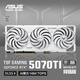 華碩RTX5070Ti 系列 臺式電腦電競游戲顯卡 ROG STRIX猛禽/TUF電競特工/Prime大師  AI算力 DLSS4 TUF-RTX5070TI-O16G-BTF 白色