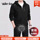 Walker Shop高端運動休閑套裝男士【絲滑豐柔棉】春秋戶外連帽開衫衛(wèi)衣兩件套 黑色兩件套 L 【建議109-124斤】