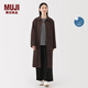 無印良品（MUJI）女式不易沾水防紫外線立領(lǐng)大衣防曬衣服女款25年早秋風衣外套女裝 深棕色 M (160/84A)