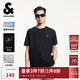 杰克·瓊斯（JACK&JONES）25年衣服男裝短袖t恤男士夏季【涼感】華夫格潮流法斗犬刺繡半袖 E40黑色 常規 L