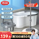 美麗雅旋轉拖把40cm伸縮桿2拖布帶桶墩布干濕兩用一拖凈免手洗家用墩布