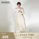 SNIDEL2025春夏新品百搭高腰提花雪紡蛋糕裙百褶半身裙SWFS251197 淺米色 M （1）