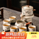 瓷牌茗茶具（cipaiming teaset）汝窯功夫茶具套裝家用陶瓷泡茶壺茶杯懶人石墨高檔自動(dòng)茶具整套 汝窯富竹自動(dòng)茶具六杯