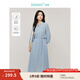 茵曼（INMAN）【商場同款】萊賽爾亞麻連衣裙2025春秋季女裝新品中袖收腰裙子 海霧藍(lán) M