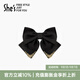 She's茜子原創(chuàng)設(shè)計(jì)宮廷復(fù)古大蝴蝶結(jié)發(fā)夾發(fā)卡頭飾平行夾橫夾教師節(jié)禮物 黑金色K0
