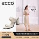 愛(ài)步（ECCO）涼鞋女 夏季方頭一字帶優(yōu)雅媽媽女士單鞋高跟涼鞋 雕塑233303 石灰色23330301378 38