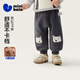 迷你巴拉（minibala）男女童褲子保暖內里加絨不勒肚2025冬裝新款寬松PP褲 茶灰20708 100