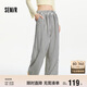 森馬（Semir）休閑褲女松緊腰遛彎長(cháng)褲慵懶2025夏條紋闊腿褲顯腿長(cháng)109325127010