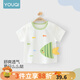 優(yōu)奇寶寶夏季短袖夏裝嬰兒?jiǎn)渭恤上衣半袖薄款兒童衣服夏天外出衣服 快樂小魚 90