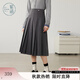 紫涵（ZIHAN）紫涵中長(cháng)款灰色百褶裙女2025年秋季新款簡(jiǎn)約小個(gè)子高腰a字半身裙 深灰 S