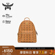 MCM STARK 小號情侶款鉚釘背包雙肩包 干邑色【輕便出行】